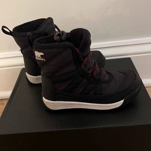 Sorel Kids Black and Red Boots